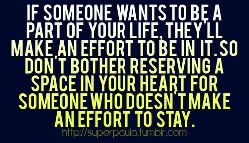 If someone wants to be a part of your life